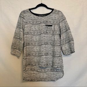 Antilia Femme Zebra Print Blouse Size Small Hi Lo